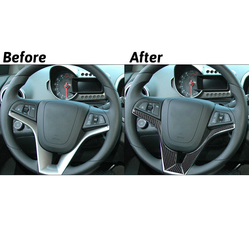 1X Suitable for 2012-2016 Sonic Carbon Fiber Steering Wheel Accent Cover - n