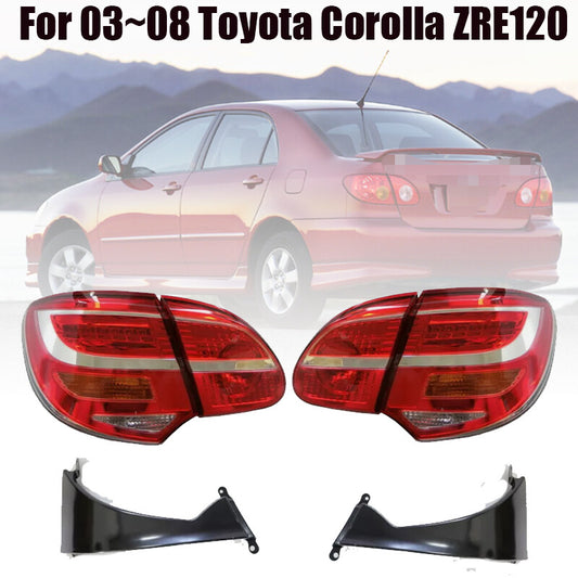 For 2003~08 for Corolla ZRE120 Red / Clear + cover bases Led Tail Lights Lamp n