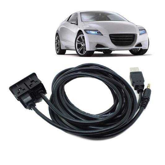 Car Dash Flush Mount USB Port Charger Panel 3.5mm AUX Extension Cable Adapter