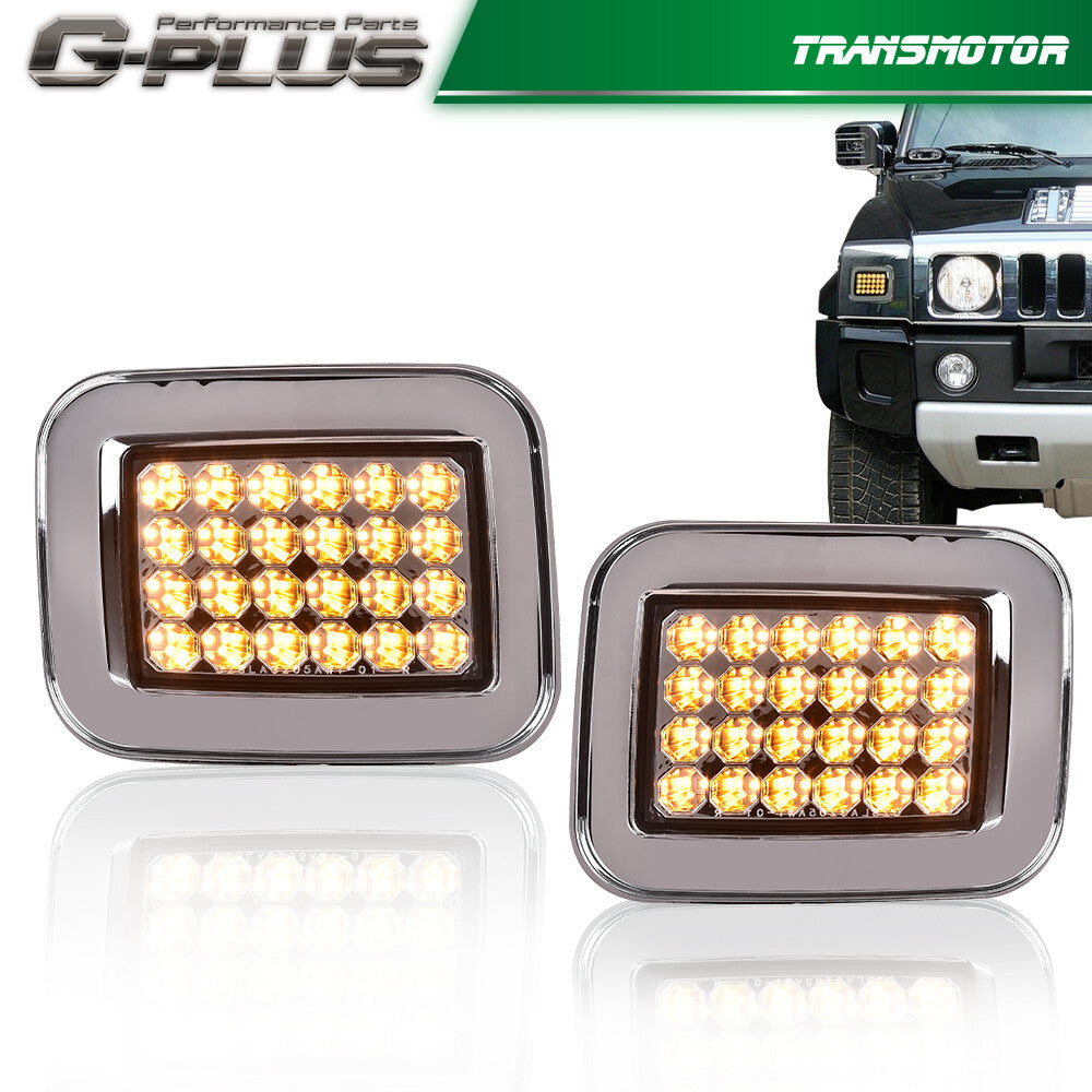 2003 - 2009 H2 for CHRome LED Light Bar LH+RH- v
