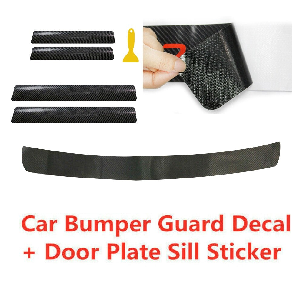 5Pcs Car Trunk Door Sill Scuff Plate Cover Step Protector Anti Scratch Sticker