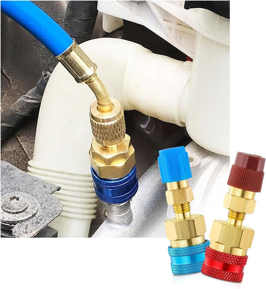 R1234YF to R134A Adapter Kit for Quick-Couple High/Low Side Conversion for Automotive Air Conditioning Q