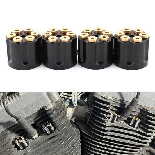 Spark Plug Screw Nut Head Bolt Engine Cover Cap Fit for Harley Twin Cam 1999+ Black