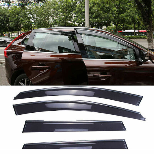 for volvo XC60 2014-2017 Car Window Visors Sun Rain Guard Deflectors W/Chrome