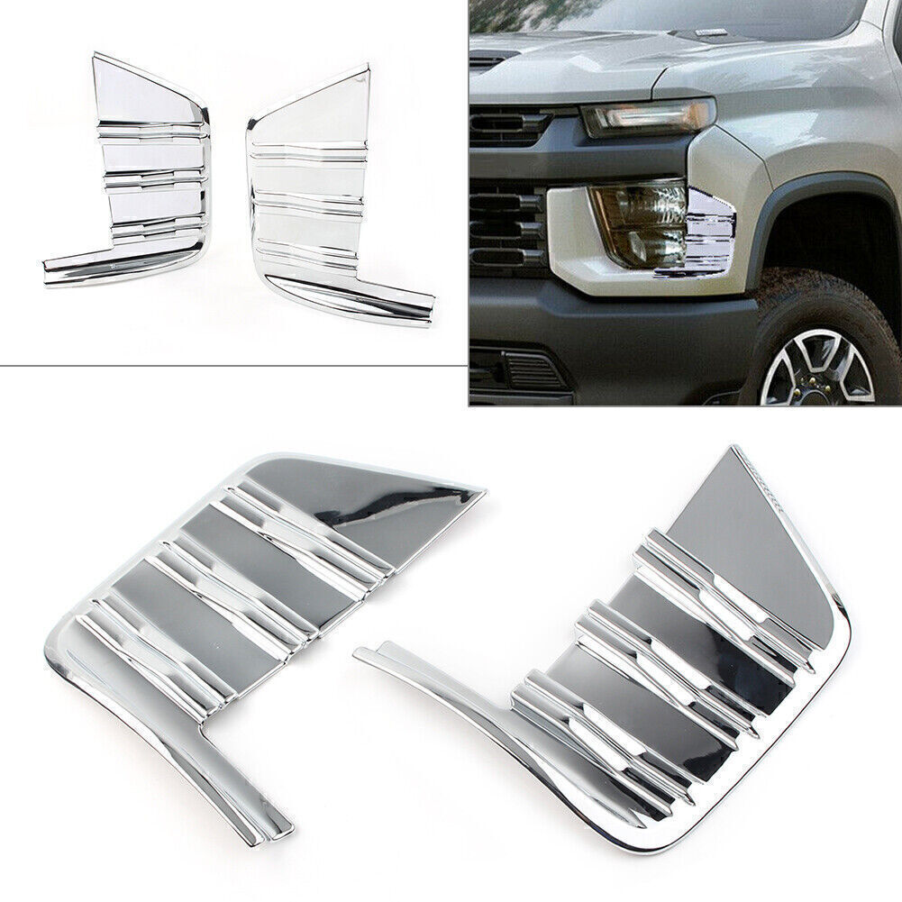 2x Car Front Fog Light Cover Trim for Chevrolet Silverado 1500 19-20 Q