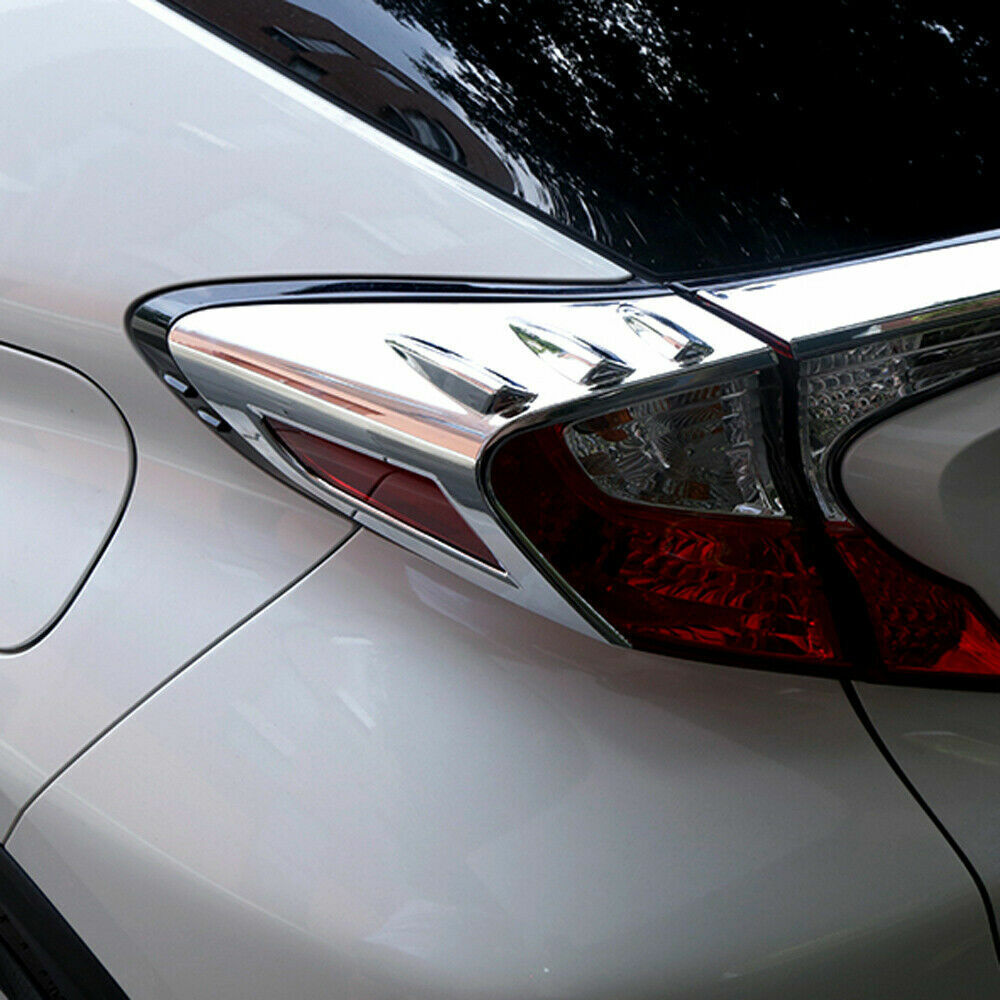 Chrome 4PCS Car Rear Tail Light Lamp Eyebrow Cover Trim For C-HR CHR 2016-2022