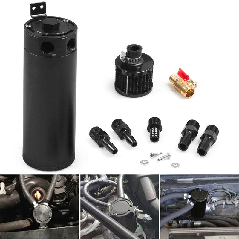 Aluminum-coated oil tank with drain valve + breather filter - n
