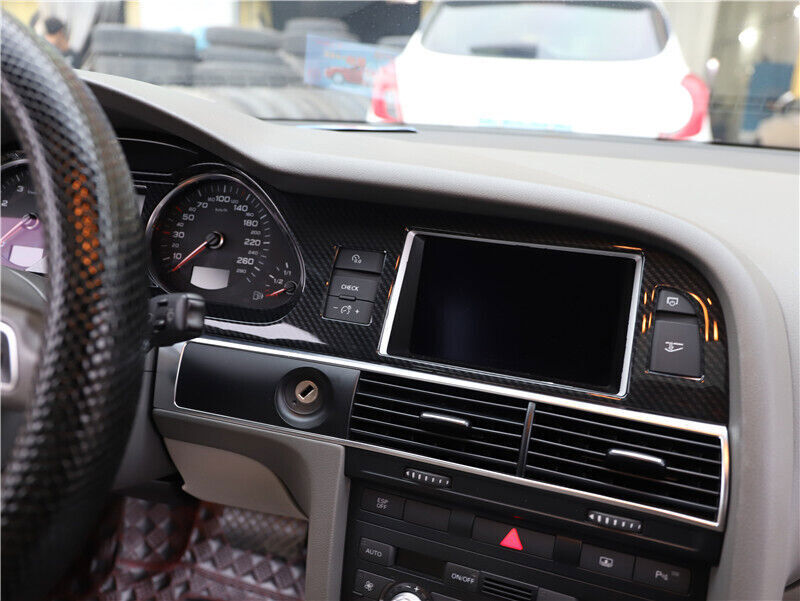 for Audi A6 2008-2011 ABS Carbon Fiber Interior Decoration Frame Cover Trim 11P