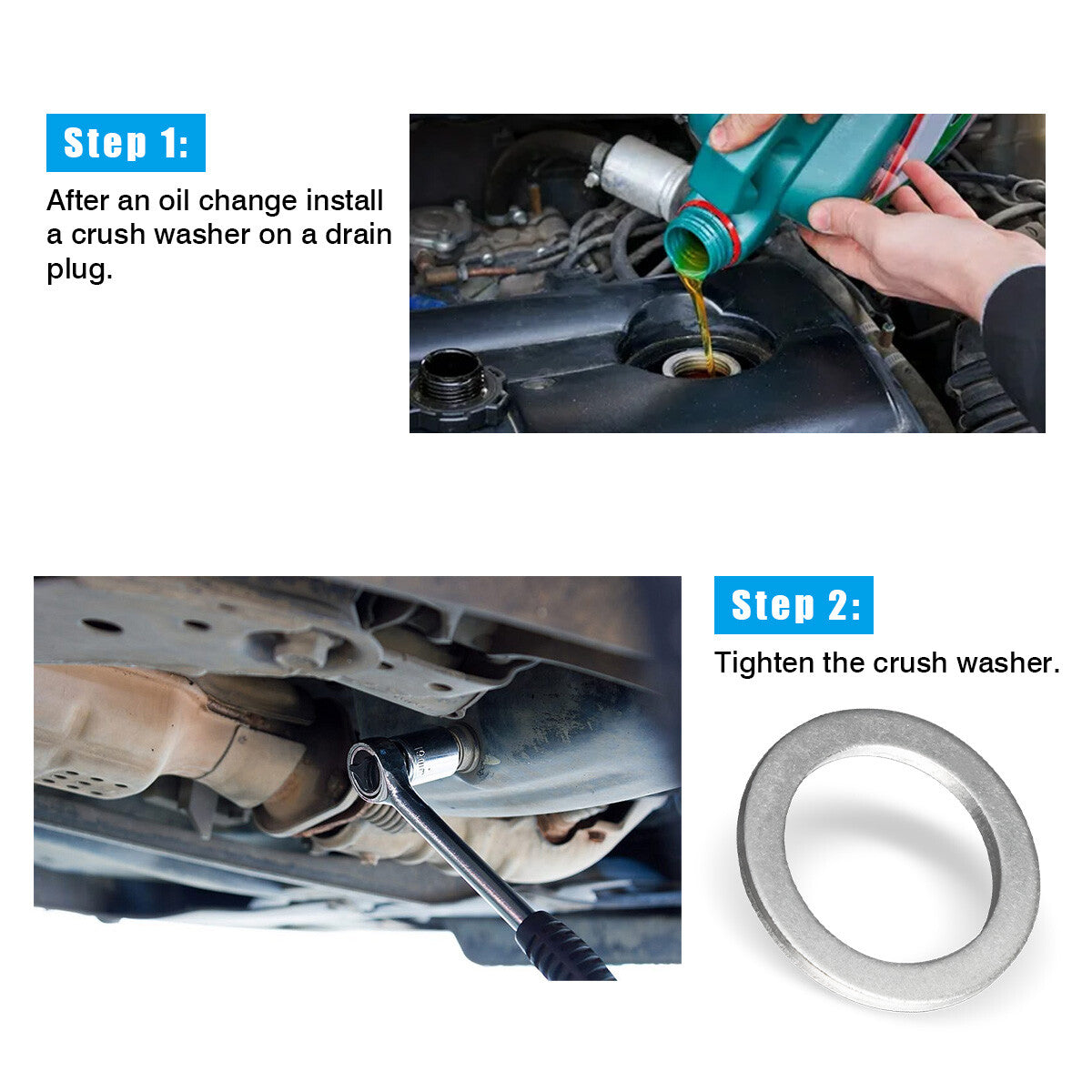 100X 20MM TRANSMISSION OIL DRAIN PLUG CRUSH WASHERS for ACURA for HONDA 94109-20000 Q