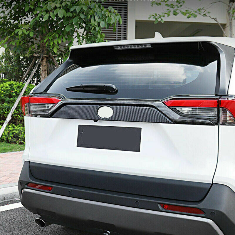for Toyota RAV4 2019-2023 Carbon Fiber Rear Door Trunk Tailgate Lid U Strip Trim