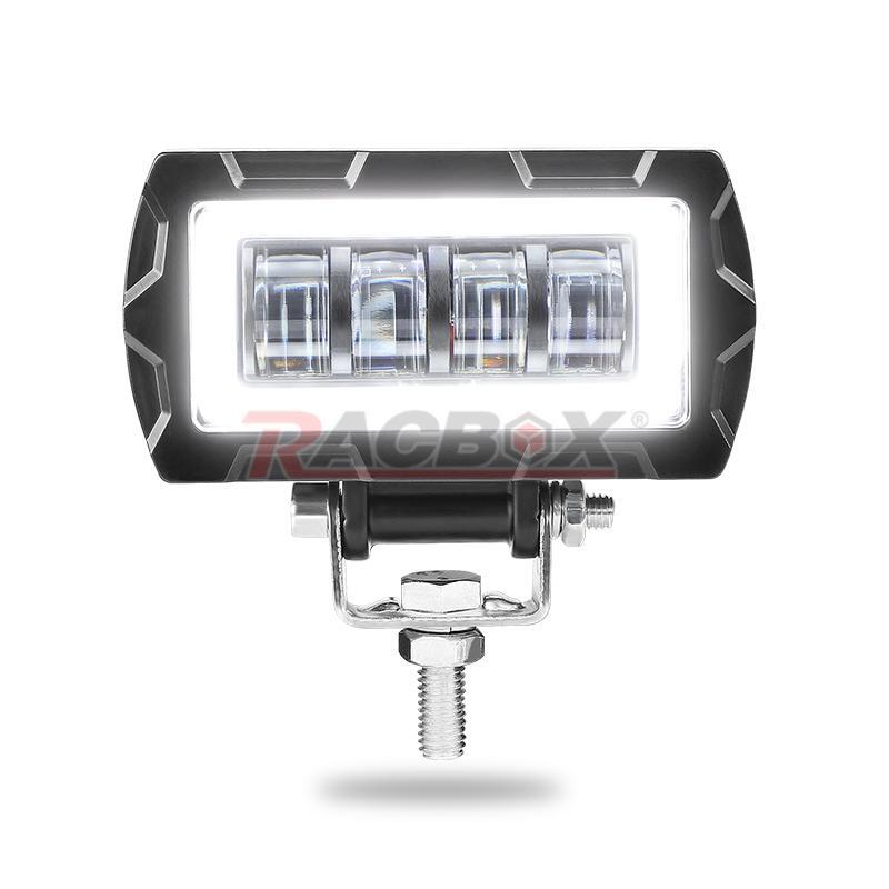 1X 4inch LED Work Light Bar 7D Driving Spot Cube Pods Fog Halo DRL Offroad Truck