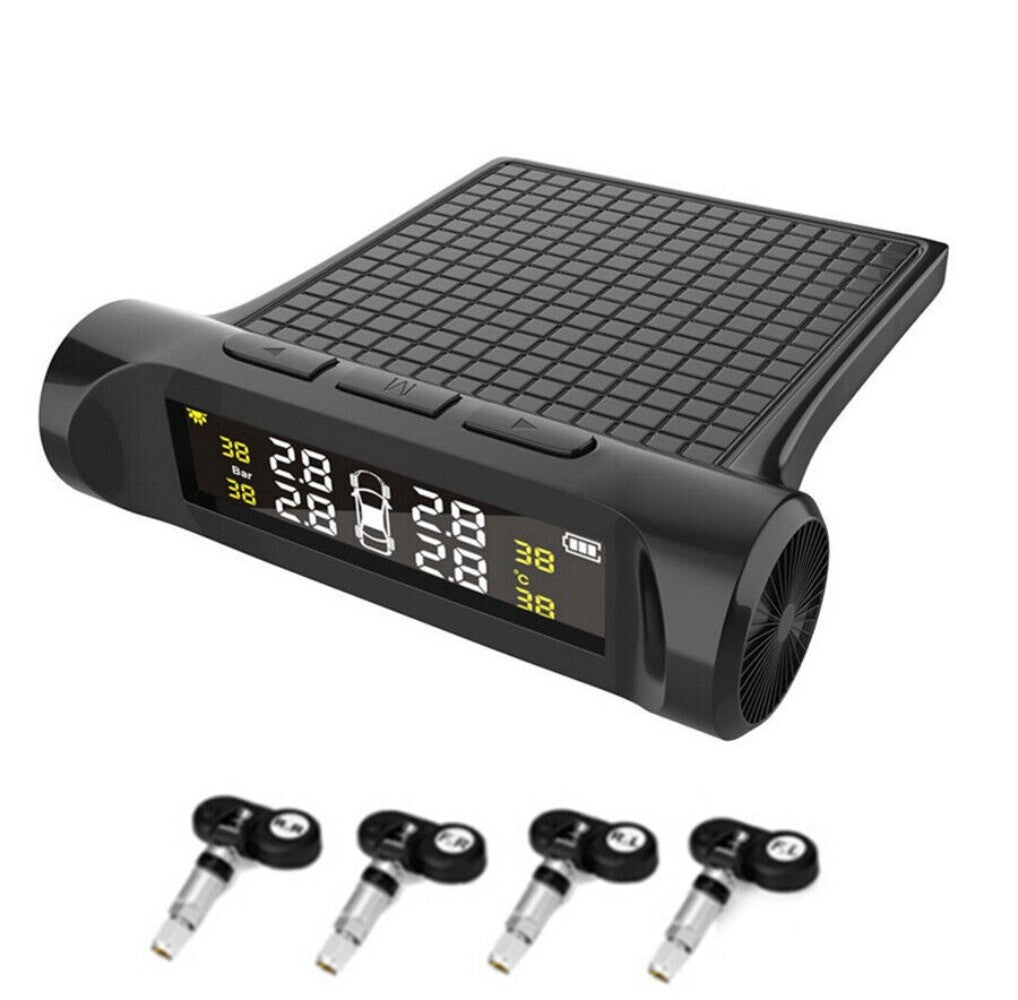 Real-time Car TPMS Monitor Low Air Pressure/High Tire Pressure Alarm +Sensor New n