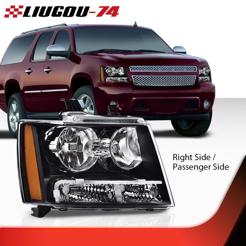 Headlight Headlamp Right Hand Passenger Side Fits 2007 - 2014 Suburban Tahoe Avalanche - v