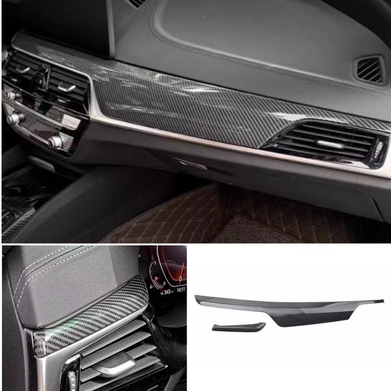 For 5 G30 19-22 Car Dashboard Panel Trim Decor Cover Carbon Fiber ABS n