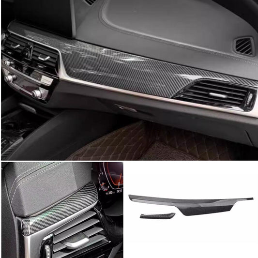 For 5 G30 19-22 Car Dashboard Panel Trim Decor Cover Carbon Fiber ABS n