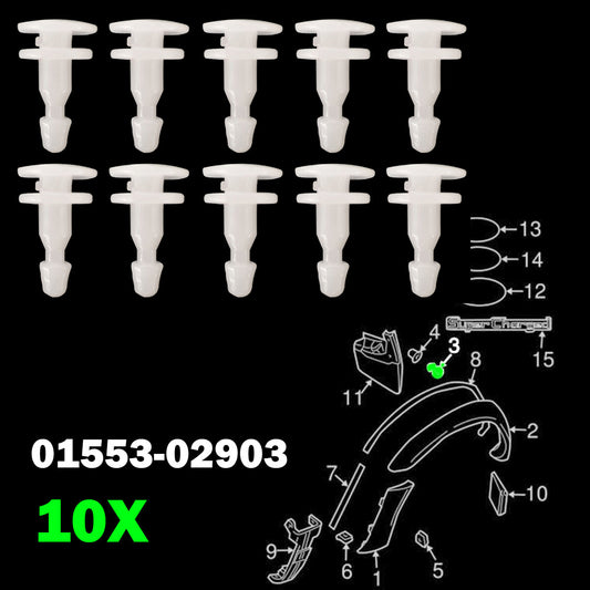10* Wheel Arch Fender Flare Liner Clips Fastener for Nissan Navara D22 Patrol GU