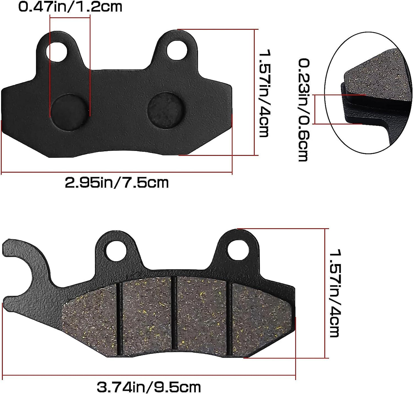 Brake Pads for Kawasaki Brute for Force 750 650 4x4i KVF 2005-17 Bayou 300 400 1989