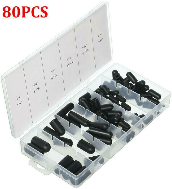 80-piece carburetor vacuum tube hose rubber boot cap sorting kit 5/32-3/8- n