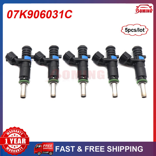 for VW for Passat for Golf Beetle Rabbit 2.5L 2007-15 Fuel Injector 07K906031C 5PCS NEW