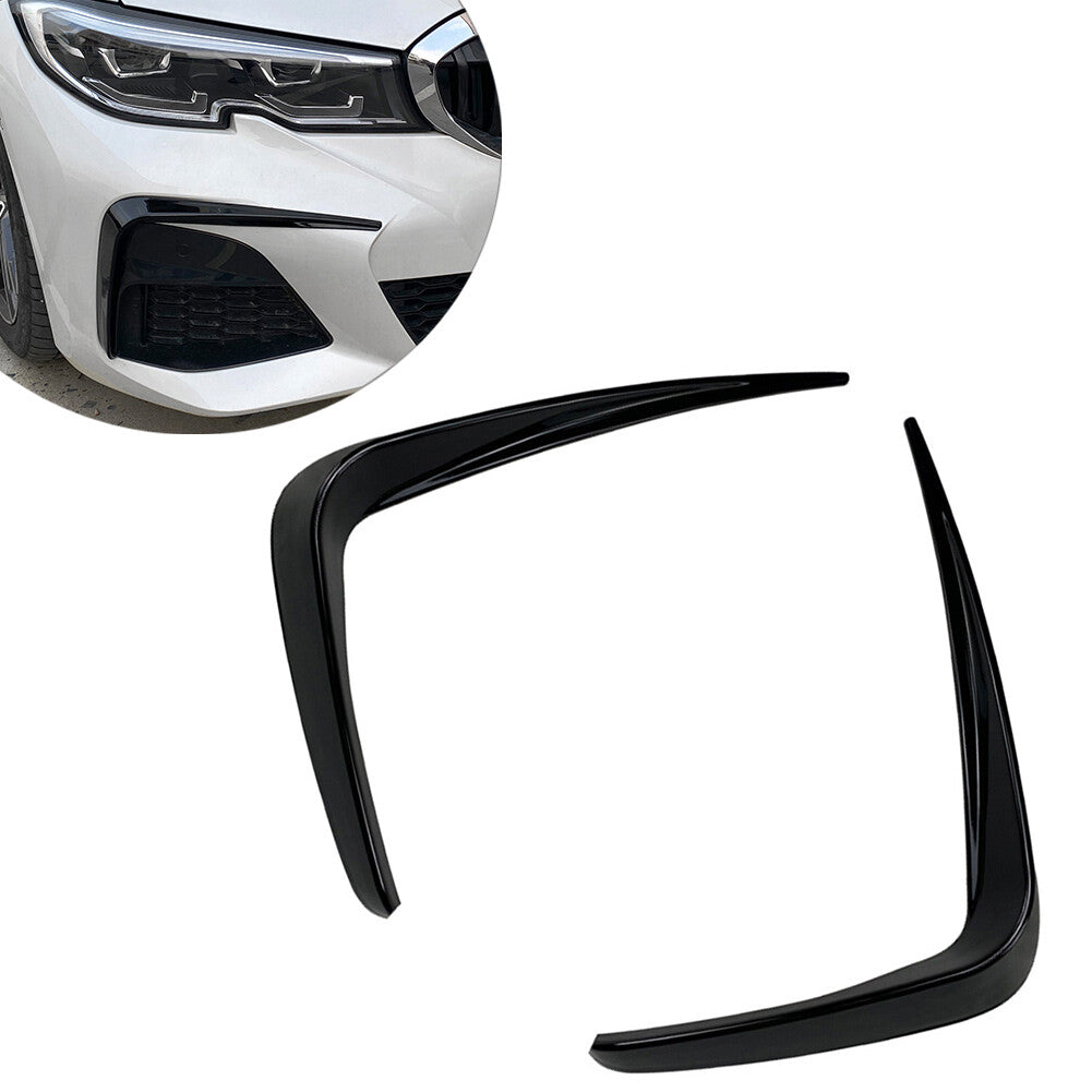 Front Fog Lamp Frame Decoration Trim for BMW 3 Series G20 2019-2022 Glossy Black