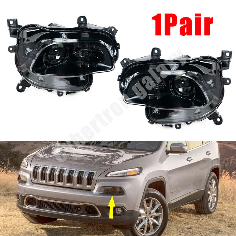 2x for Jeep Cherokee 2014-2018 Front Bumper Halogen Headlight Head Lamp Assembly