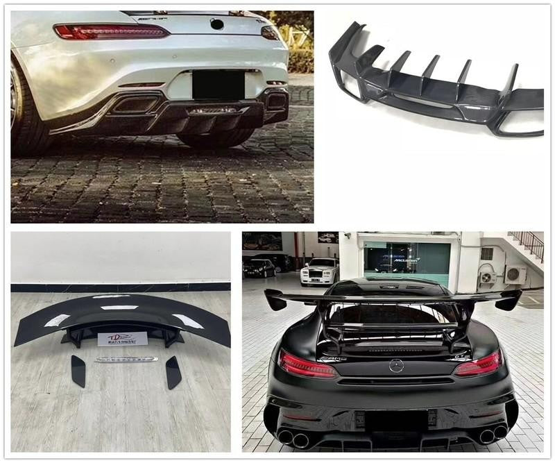 Carbon Fibre Series Rear Spoiler Wing Diffuser 2 pcs for Benz AMG GT Q