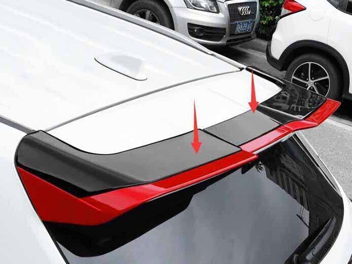 Black+Red ABS Trunk Spoiler Top Wing Flap Guard for Toyota Highlander 2020-2024