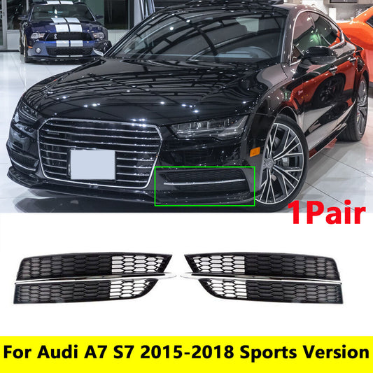for Audi A7 S7 Sports Version 2015-2018 Pair Front Bumper Light Grille Cover v