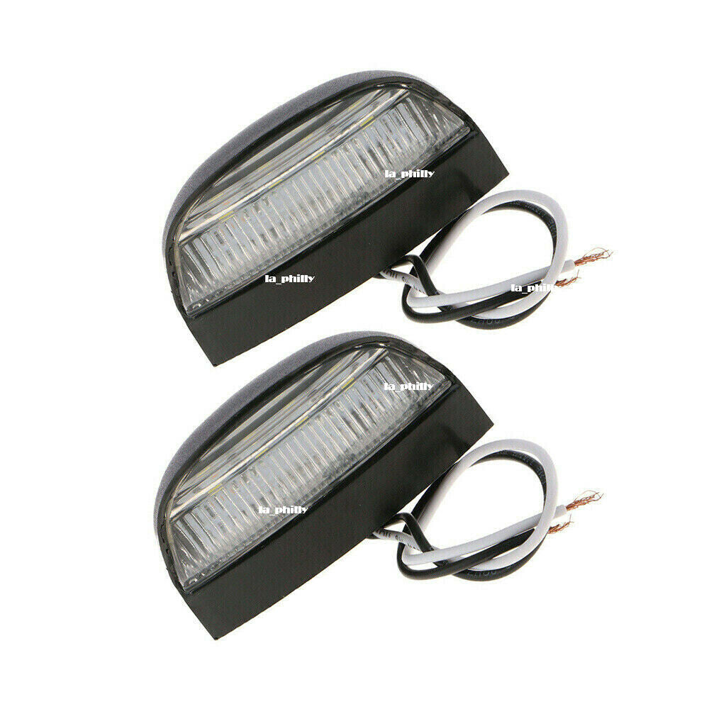 2Pcs 12/24V Waterproof 4 LED Rear Tail License Number Plate Lights Truck Trailer Q