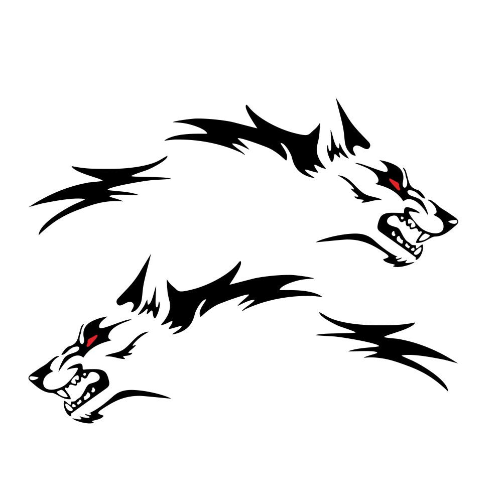 Rear Wheels Vinyl Sticker Racing DIY Car Body Graphics Running Wolf Decal Black