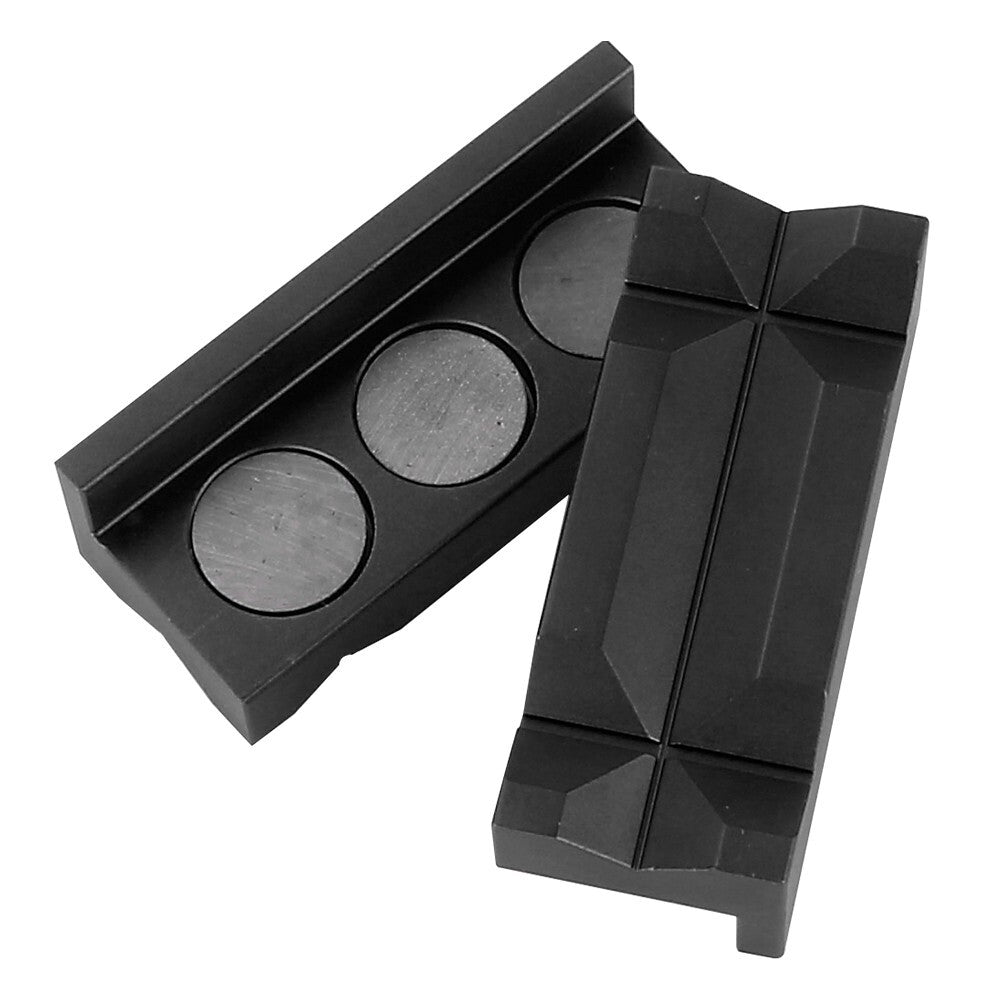 4 Aluminum Vise Jaw Protective Inserts Black For AN Fittings With Magnetic Back Q