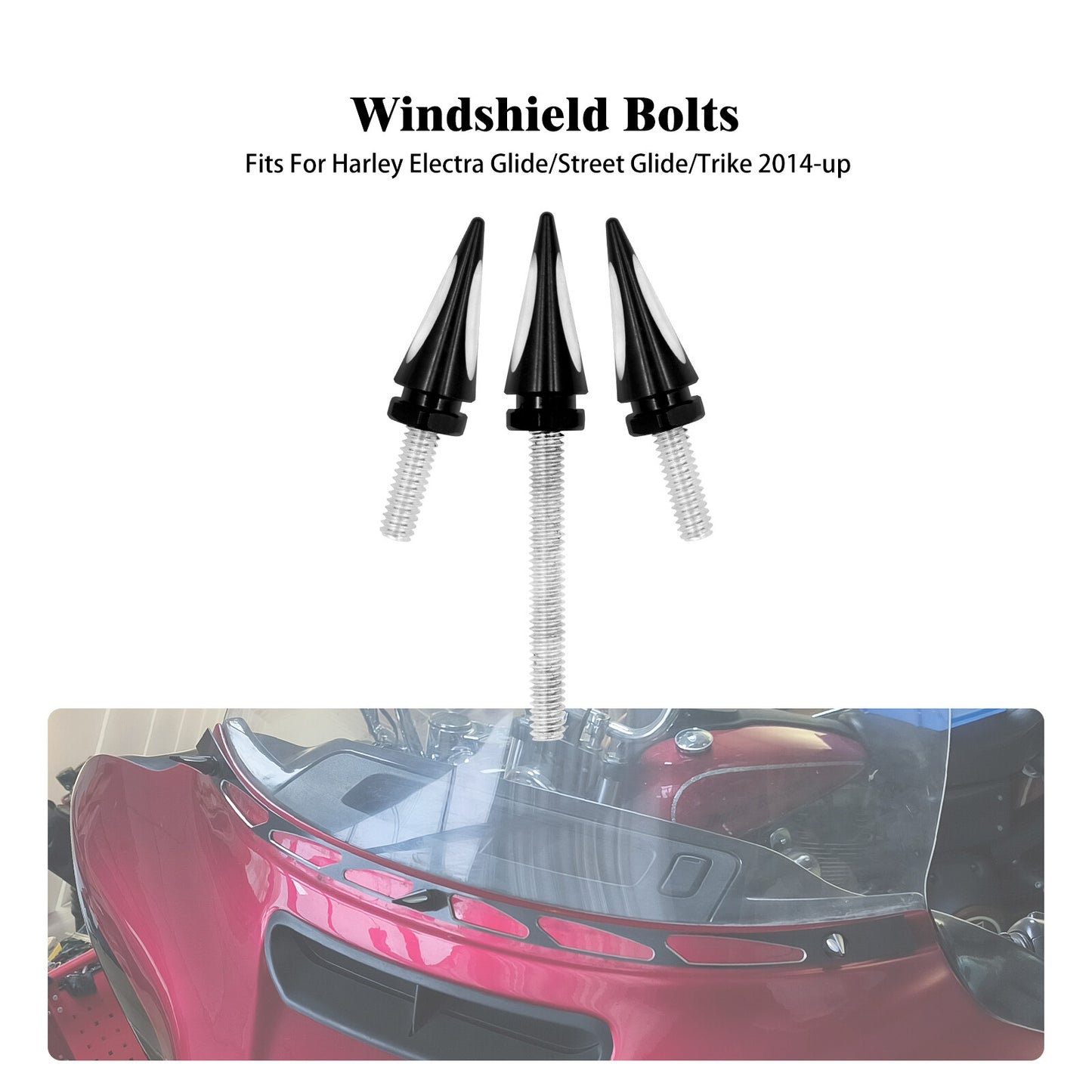 Impaler Spike Wind Screen Windshield Bolts for Harley Electra Street Glide 14-23