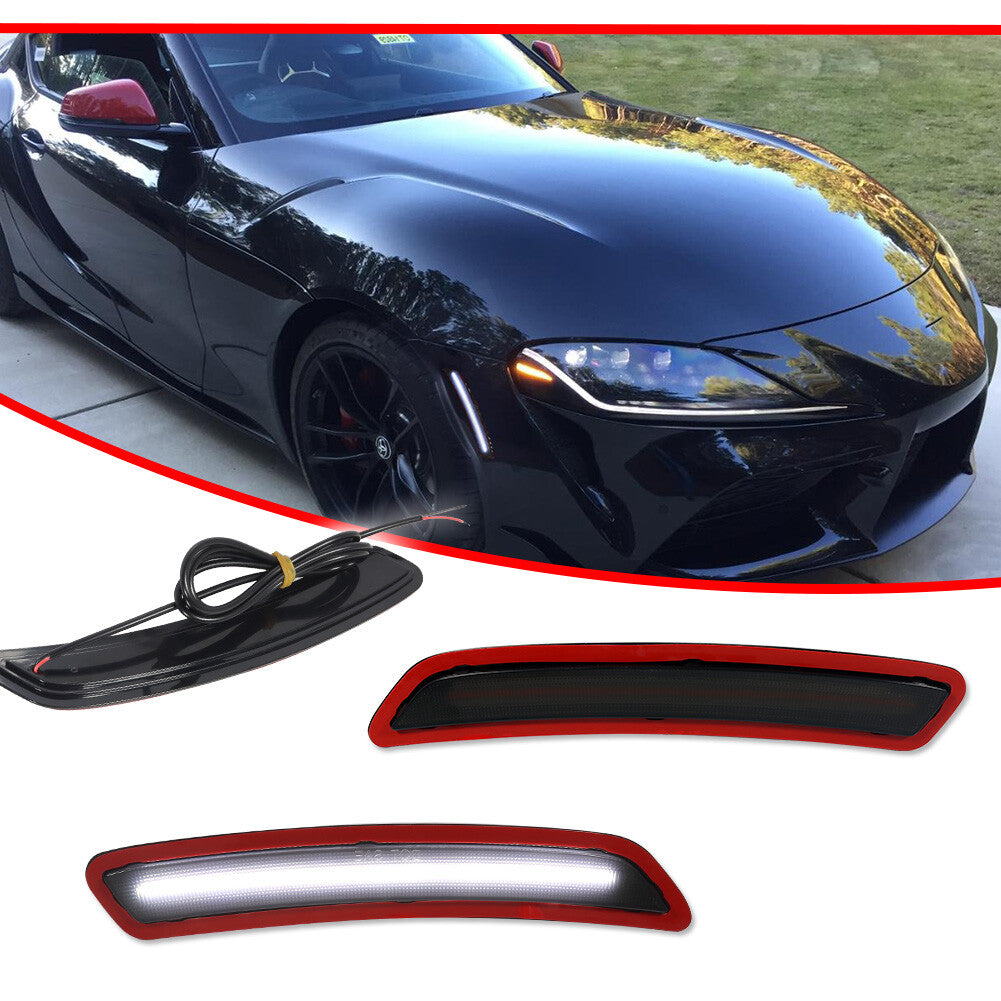 [Full LED] Front white smoked side marker light set suitable for 2020+ GR Supra- v
