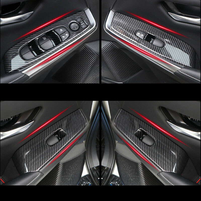 for Kia Carnival 2022-2023 Carbon Fiber Rear View Mirror Rain Eyebrow Cover Trim v