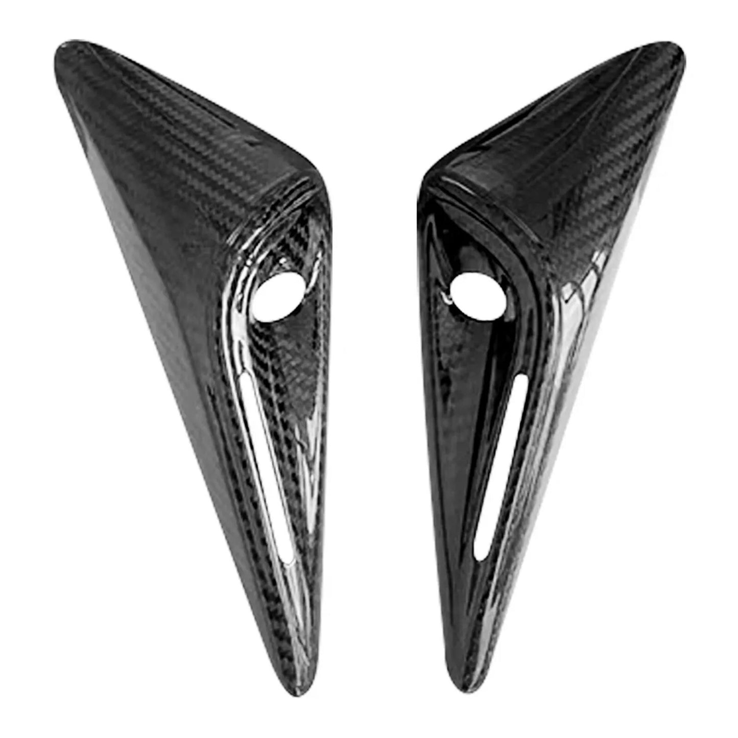 Pair Side Fender Camera Vent Cover Trims Carbon Fiber For Model Y / 3 2023-2024