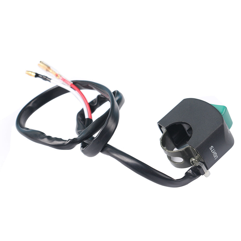 Motorcycle On-Off Switch Push Button Handlebar Headlight Horn Switch 12V Green Q