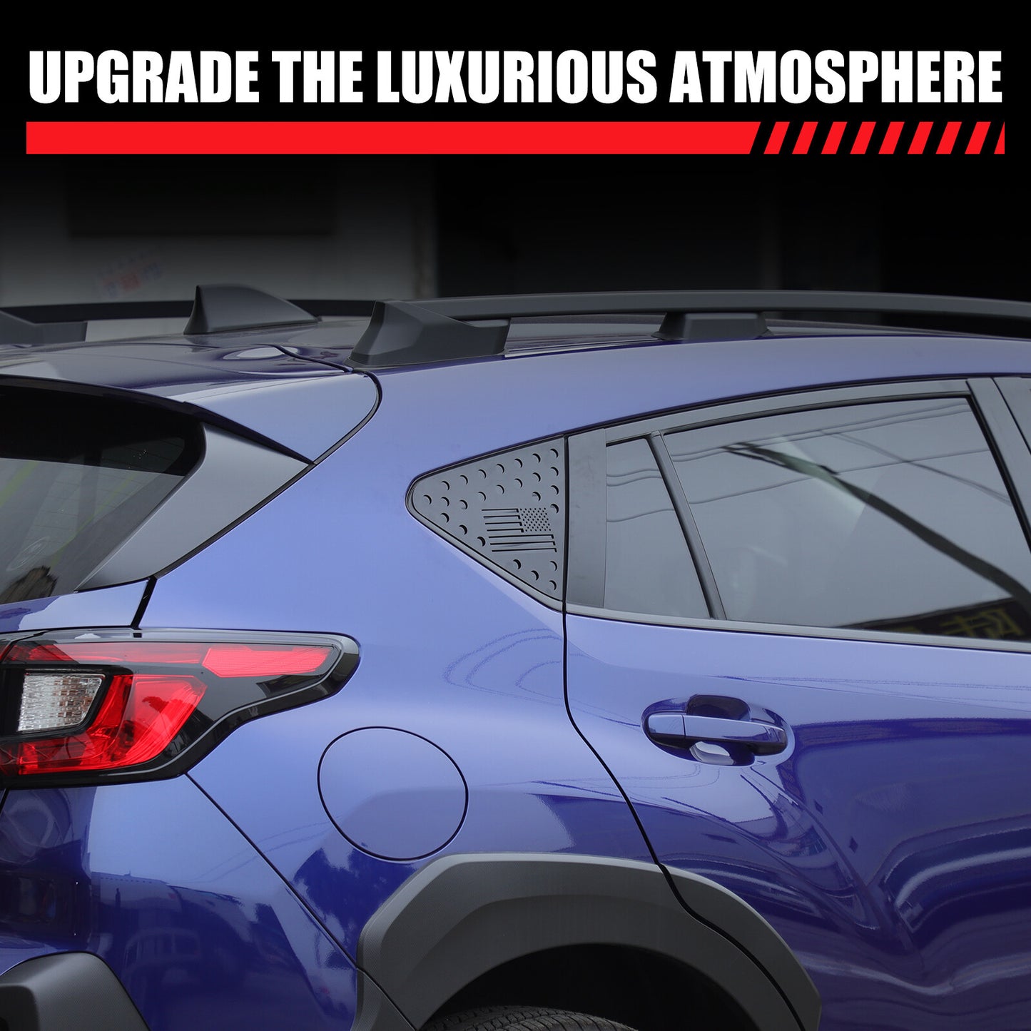 American flag rear window glass triangular decorative cover for Subaru Crosstrek 2023-24- n