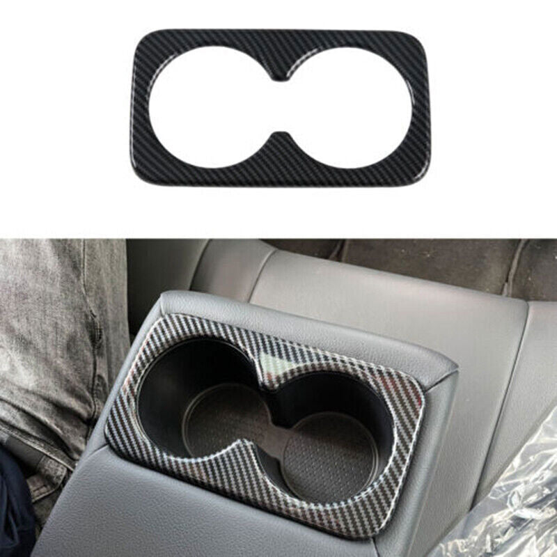 for Nissan Rogue 2021-2023 Carbon Fiber Rear Row Water Cup Holder Frame Cover 1X