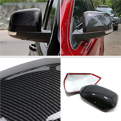 Rearview Mirror Cover Trim Carbon Fiber Color for Jeep Grand Cherokee 2011-2020 v