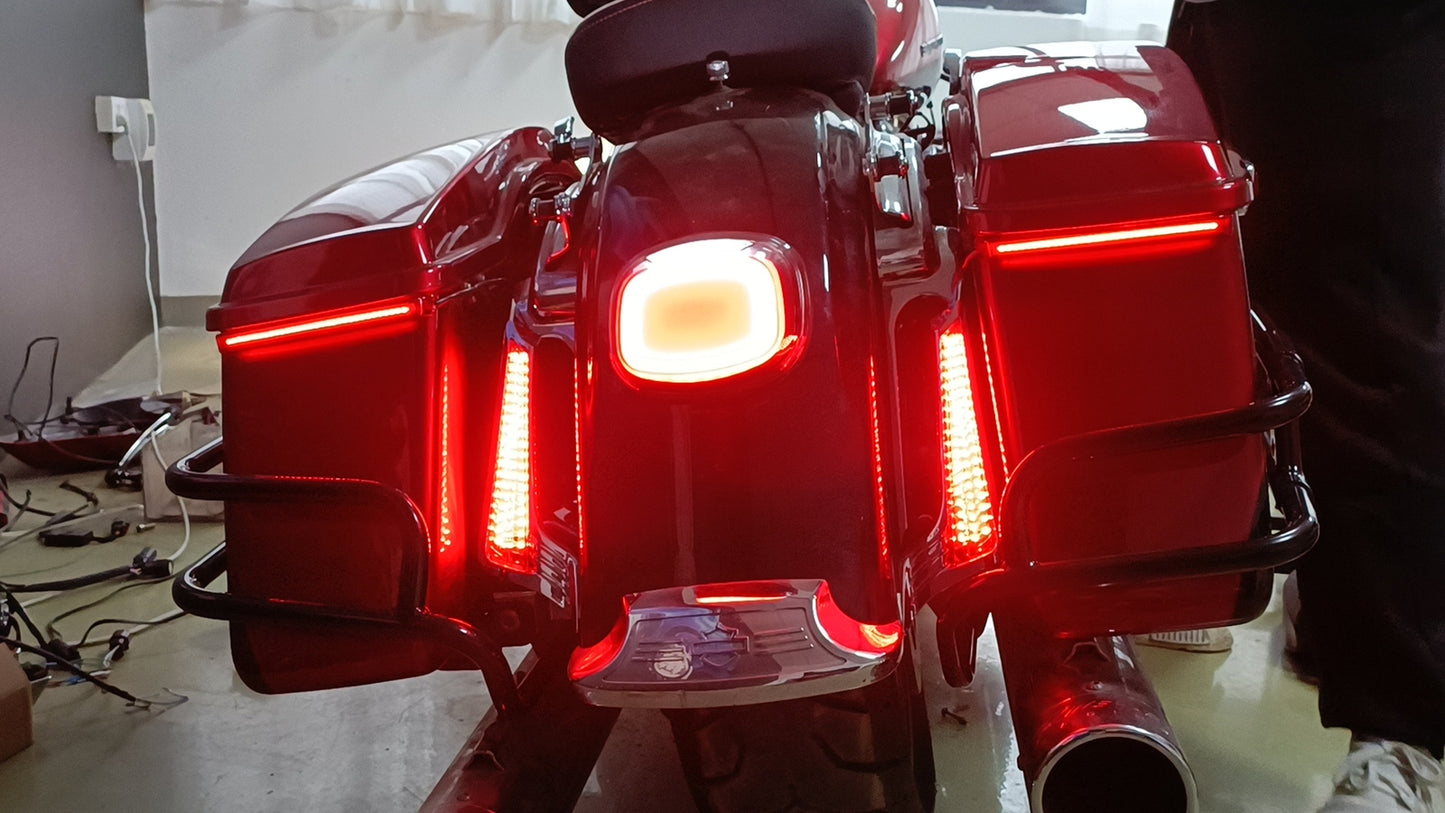 Rear Fender Filler Panel Turn Singal LED Light for Harley Road Electra Glide 14+