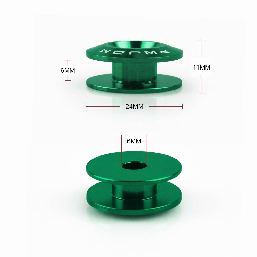 Green JDM Quick Release Fasteners Car Bumpers Trunk Fender Hatch Lids Kit