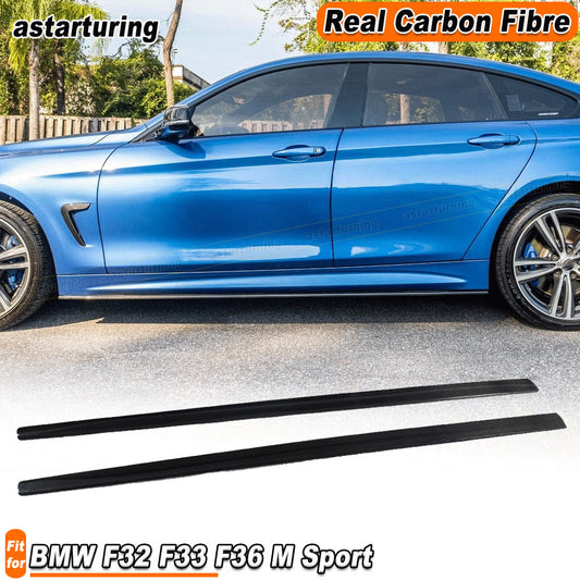 for BMW 4Series F32 F33 F36 M Sport 14-19 REAL Carbon Side Skirts Extension Lip