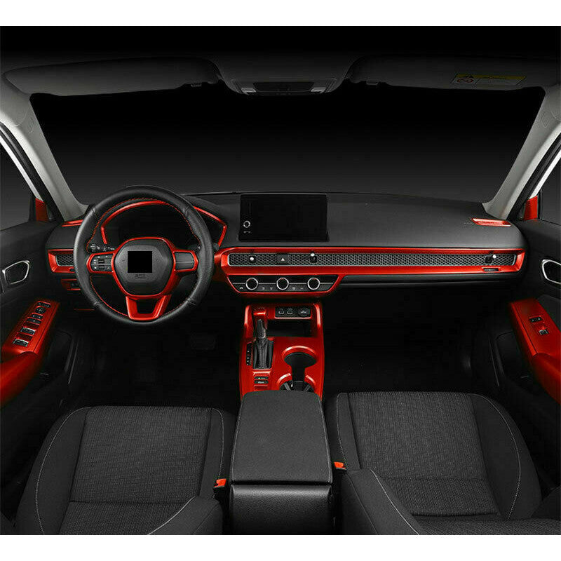 for Honda for Civic 2022-2023 Glossy Red Inner Center console trim strip Decor cover