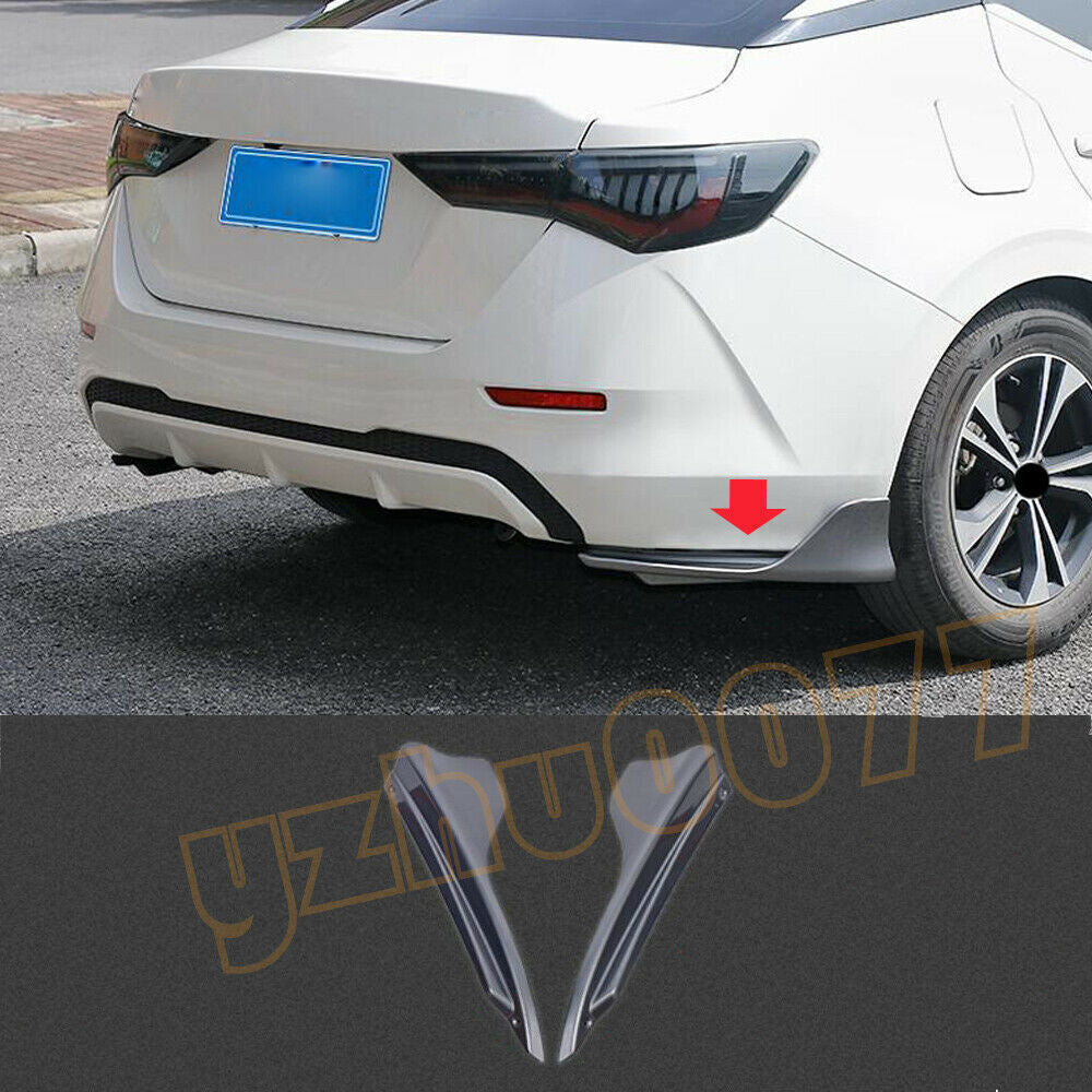 for Nissan Sentra 2020-2021 ABS Gray Rear Bumper Side Corner Spoiler Trim 2pcs