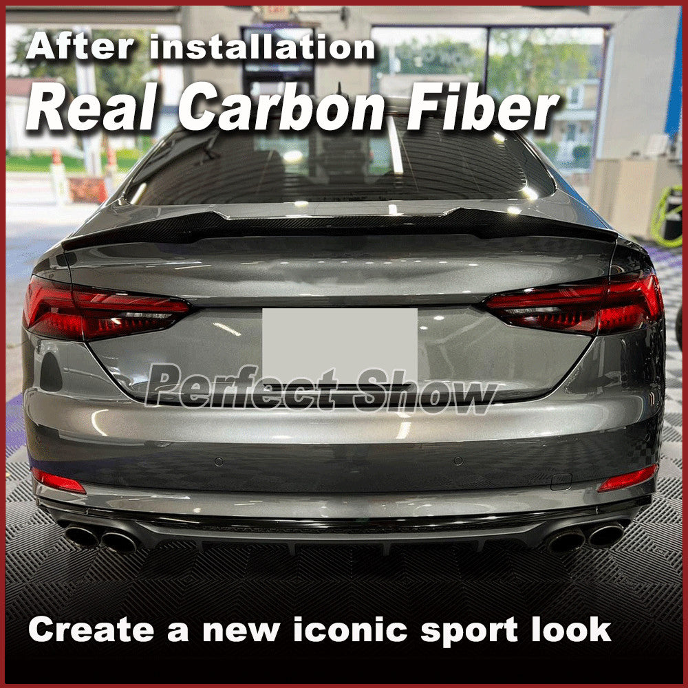 Fit for Audi A5 Sline S5 4-Door 2017-2020 REA Carbon Rear Spoiler Trunk Wing Lip