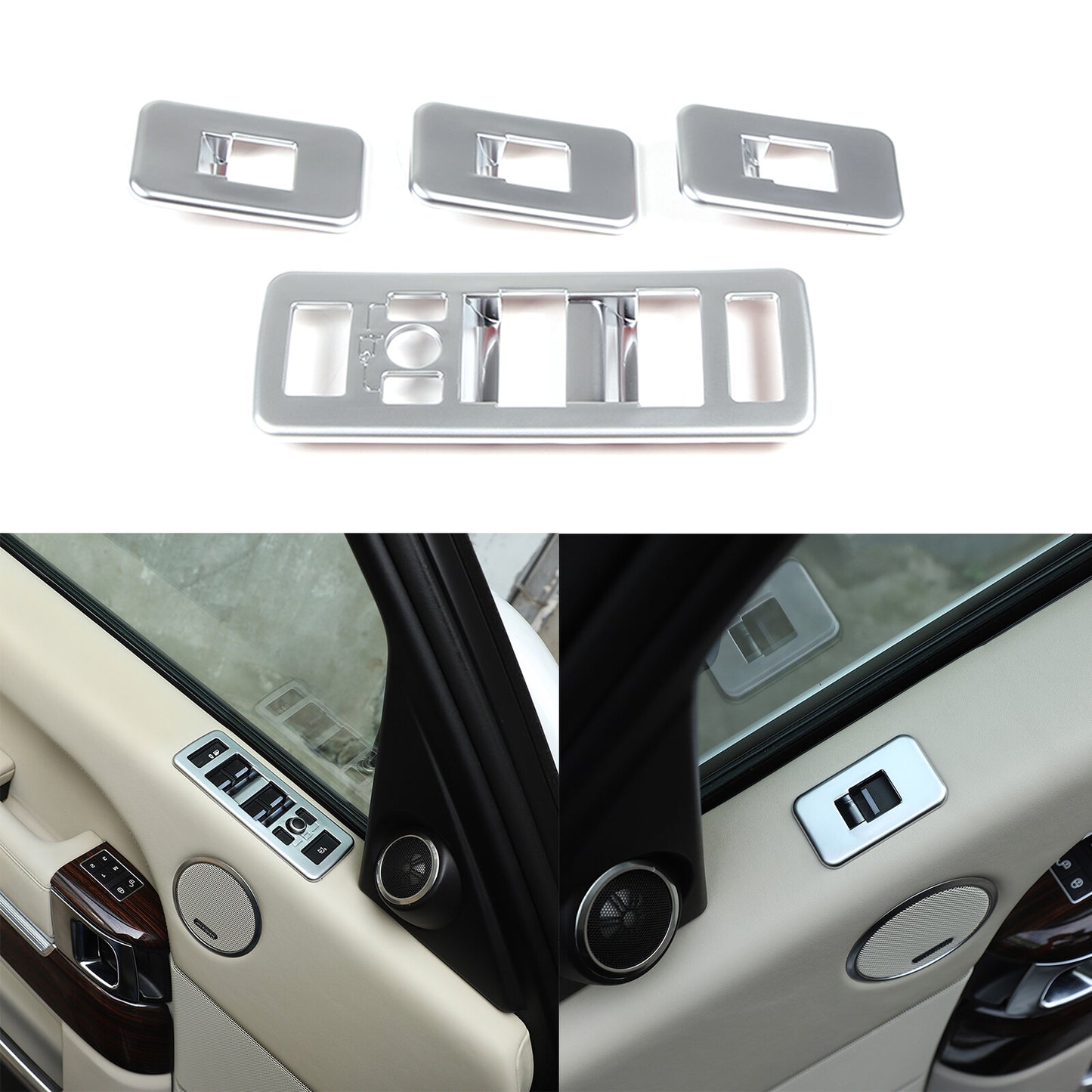 Carbon Fiber ABS Window Lift Switch Button Cover Frame for Corvette C8 Coupe 2020 - 2023- v