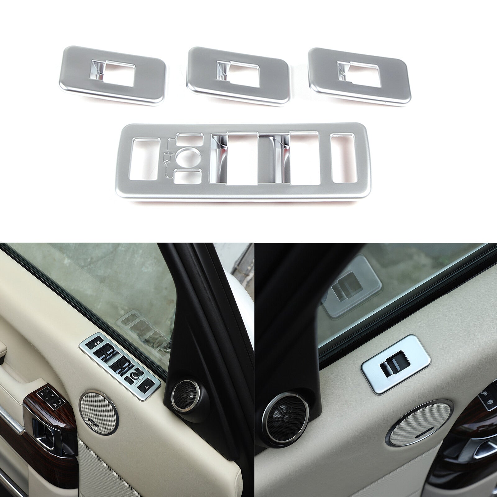 Carbon Fiber ABS Window Lift Switch Button Cover Frame for Corvette C8 Coupe 2020 - 2023- v
