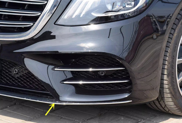 For W222 S450/560 Chrome Front Bumper Moulding Trim 3P 19-20 B n