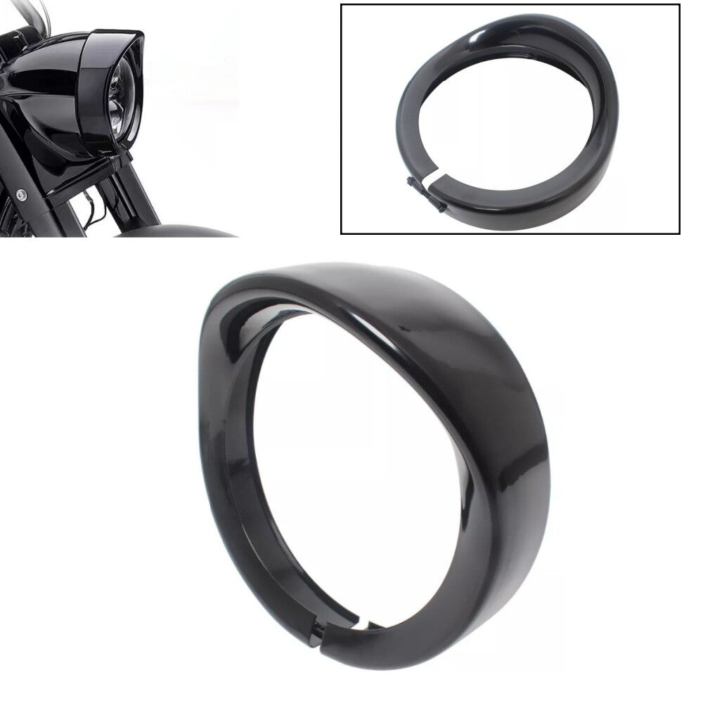 7Black Headlight Trim Ring Guard Cover Bezel for Harley Road King Electra Glide