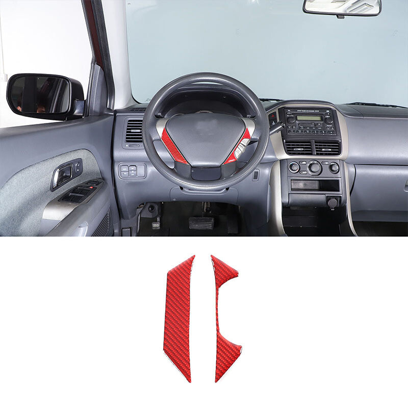 Red carbon fiber steering wheel sticker decoration for Honda Pilot 03-08- n